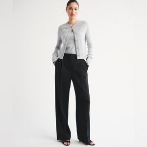 A&F Sloane Tailored Hardware Wide Leg Pant